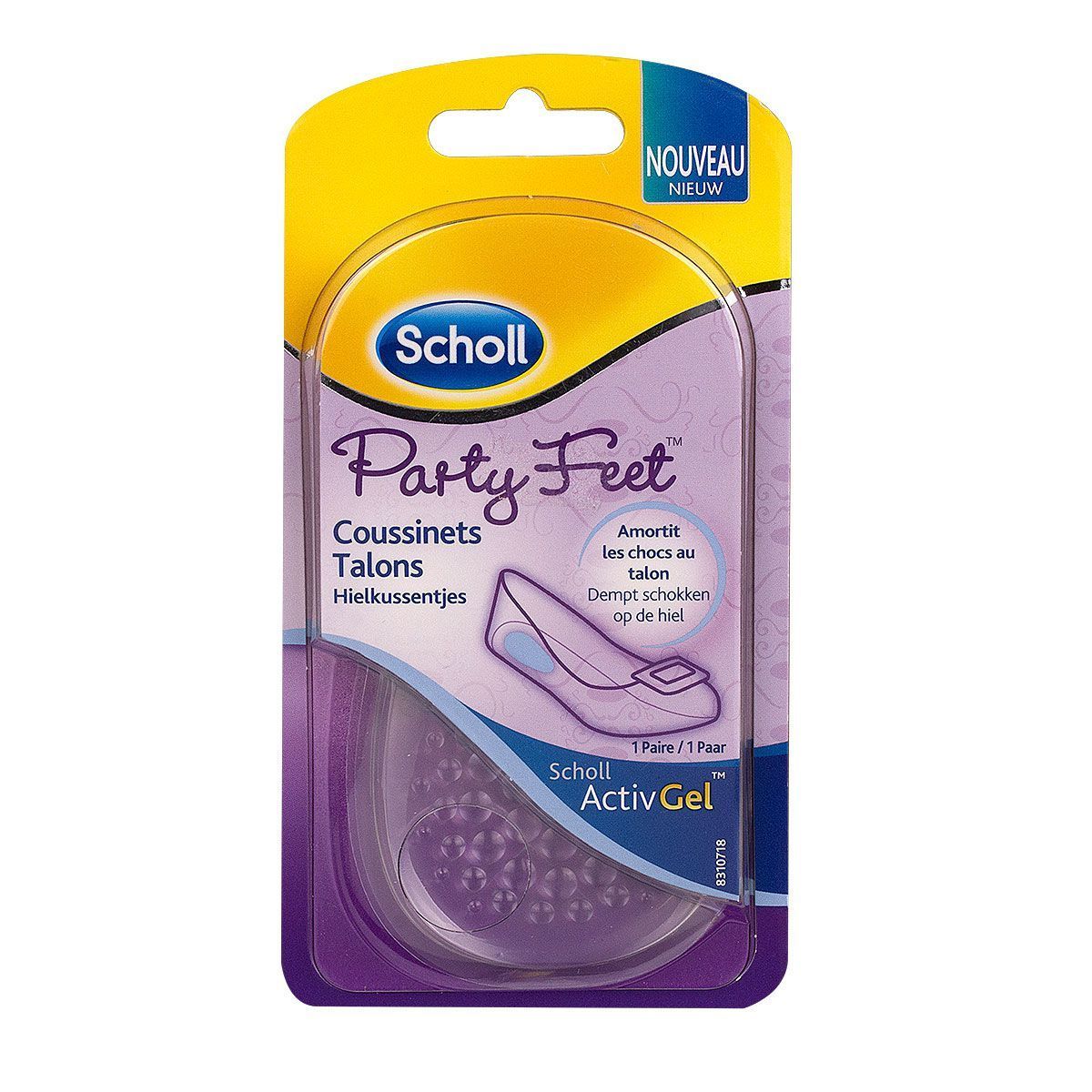 YOGAMEDIC Coussinets de talon pour chaussures, éperons de talon, lot de 4 semel orthopédiques en gel, coussin de talon pour tendon d'Achille, fasciite plantaire, semelle intérieure(taille 40-45