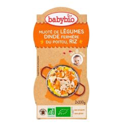 Babybio Alim Inf Mijoté Lég Dinde Riz 2/200G