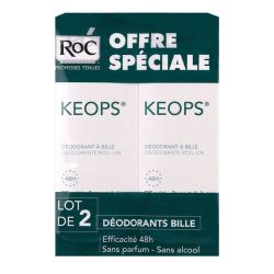 Keops Déodorant Bille 48H Sans Alcool 30Ml X2