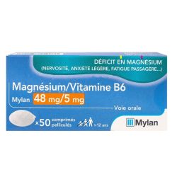 Magnesium/B6 48Mg/5Mg Mylan Cpr 50