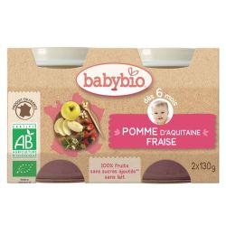 BABYBIO Alim Inf Pomme Fraise 2P/130G