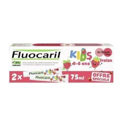 Fluocaril Kids Gel Fraise 75Mlx2