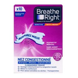 Breathe Right Band Nasal Sensi X10