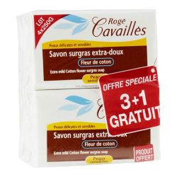 Cavailles Savon Surgras Fleur de Coton250Gx4