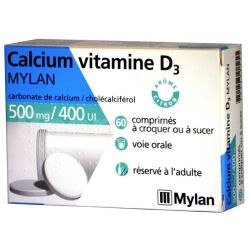 Calcium Vit D3 Myl 500Mg/400Ui Cpr Crsu 3T/20