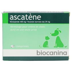 Biocanina Ascatryl Trio Vermifuge Chien 10 kg boite de 2 comprimés