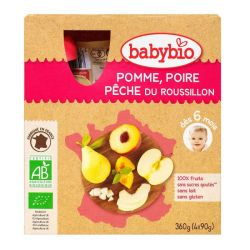 Babybio Alim Inf Pomme Poire Pêche 4/90G