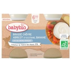 Babybio Brassé CHEVRE ABRICOT BANANE 2X130G