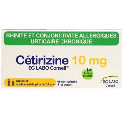 Cetirizine Conseil Eg 10Mg Cpr Suc Plq/7