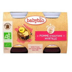 BABYBIO Alim Inf Pomme Myrtille 2P/130G