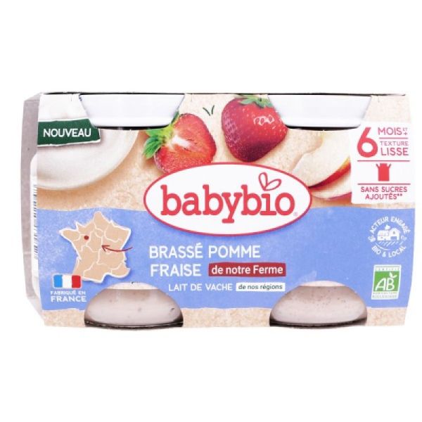Babybio Brasse Pom/Fraise 2X130G
