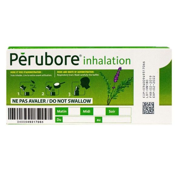 Pérubore Inhalation, Rhume, Rhinite, Rhinopharyngite, 15 Capsules - Mayoly