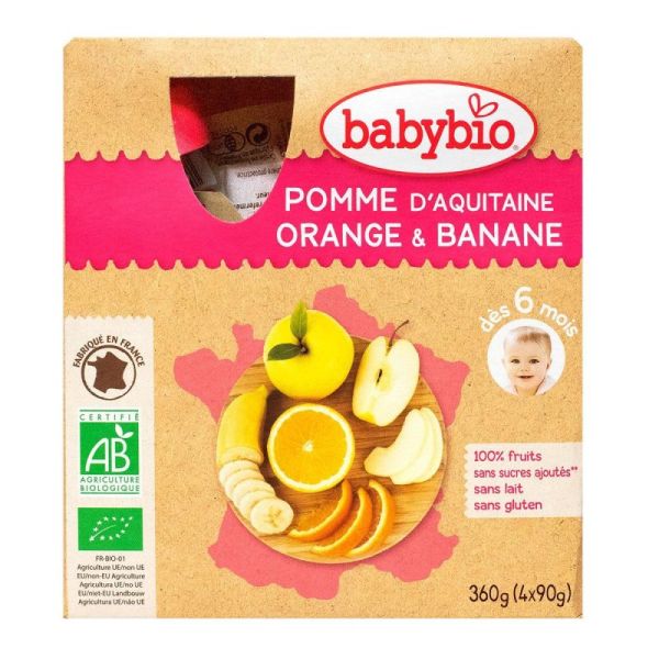 BABYBIO Alim Inf Pomme Orange Banane +6MOIS