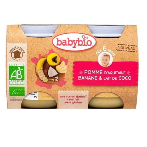 BABYBIO Alim Inf Pomme Banane Lait de Coco