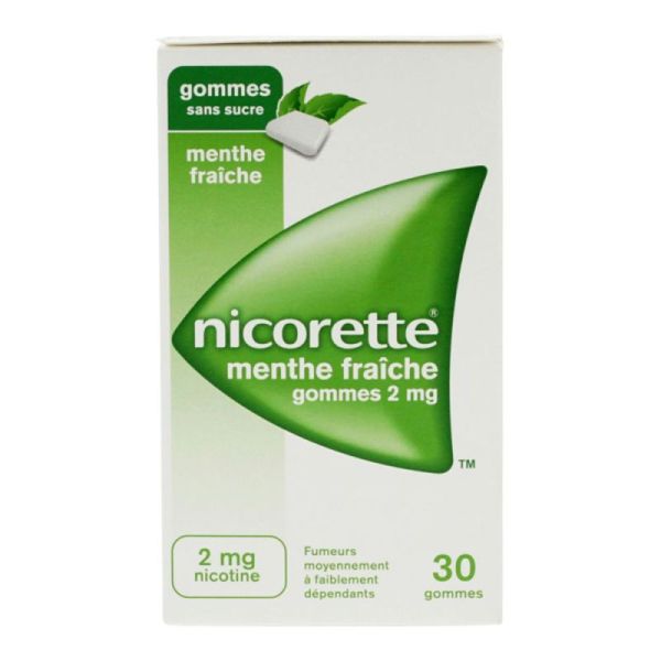 Nicorette 2Mg Gom Méd Ss Su Ment F Plq/30Gom