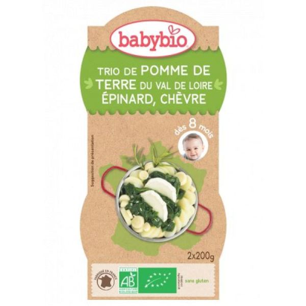 BABYBIO Alim Inf Pdt Epinard Chevre 2/200G