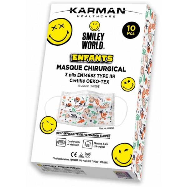 Karman Masque Enfant Smiley X10