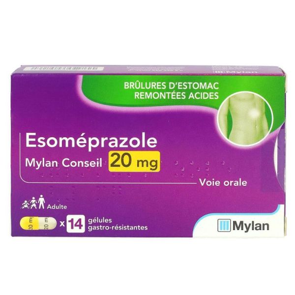 Esomeprazole 20mg 14 gélules