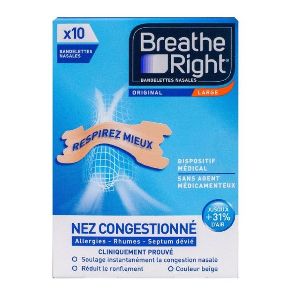 Breathe Right Band Nasal Origi X10