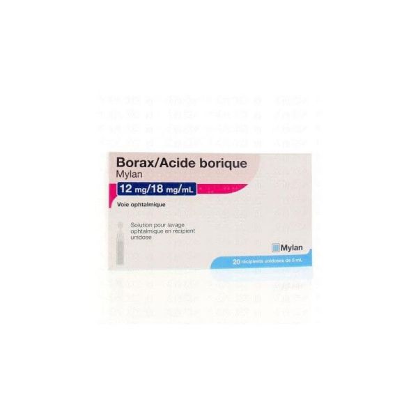 Solution Ophtalmique Borax/Acide Borique Mylan 5ml (Boîte de 20 unités)