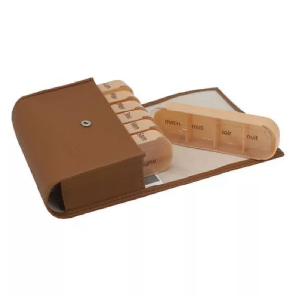 Pilbox Maxi Distrib Hebdomadaire Fauve/Marine