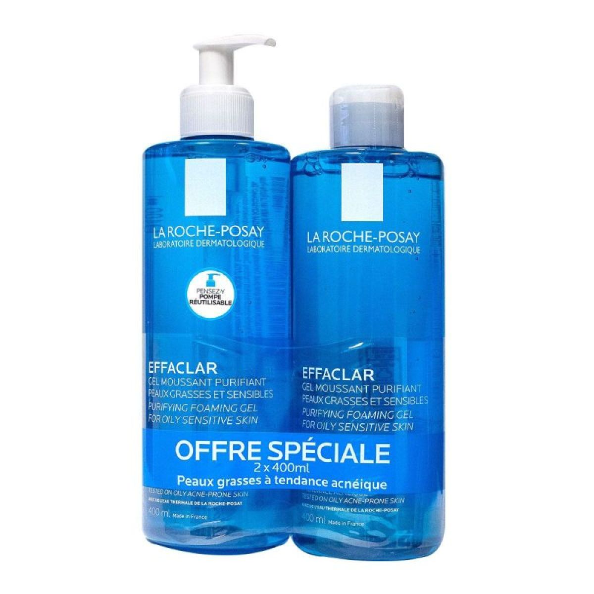 Effaclar Gel Moussant 400ml X2 Nettoyant Purifiant Pour Peaux Grasses effaclar-gel-moussant-400ml-x2-nettoyant-purifiant-pour-peaux-grasses