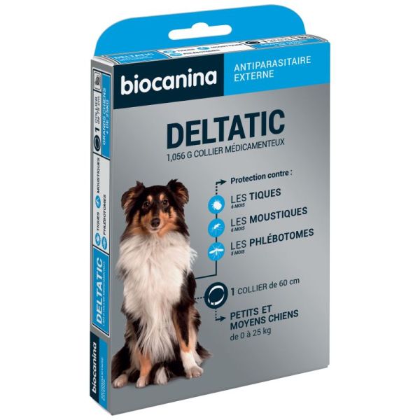 Collier Antiparasitaire Biocanina Deltatic pour Chien (60 cm)