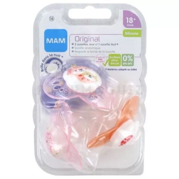 Sucette MAM Original Fille Silicone +18M x3