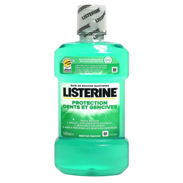 Listerine Bain de Bouche Protect Dents et Gencives 500ml