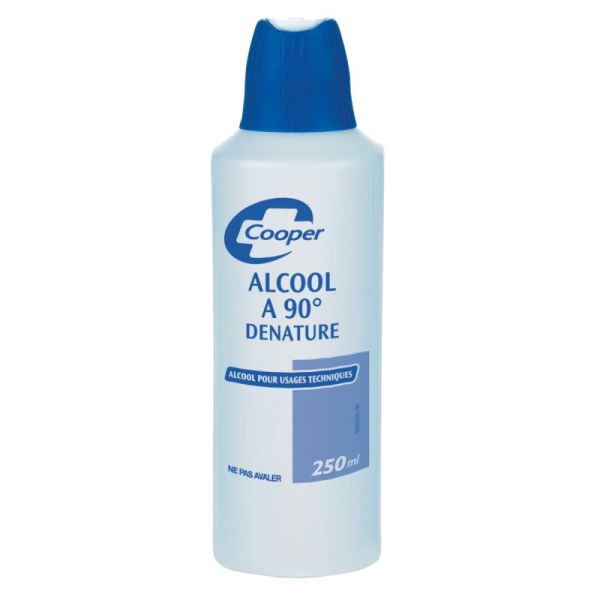 Alcool à 90°C Dénaturé Cooper 250ml - Solution Antiseptique et Nettoyante