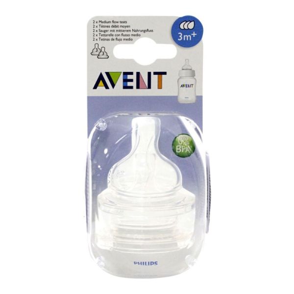 Avent tétine silicone débit nouveau né 2 tétines