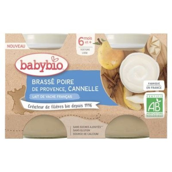 Babybio Brasse Poire Cannelle 2X130G