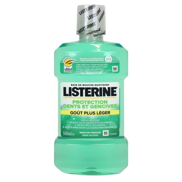 Listerine Bain de Bouche Protection Dents et Gencives 500ml