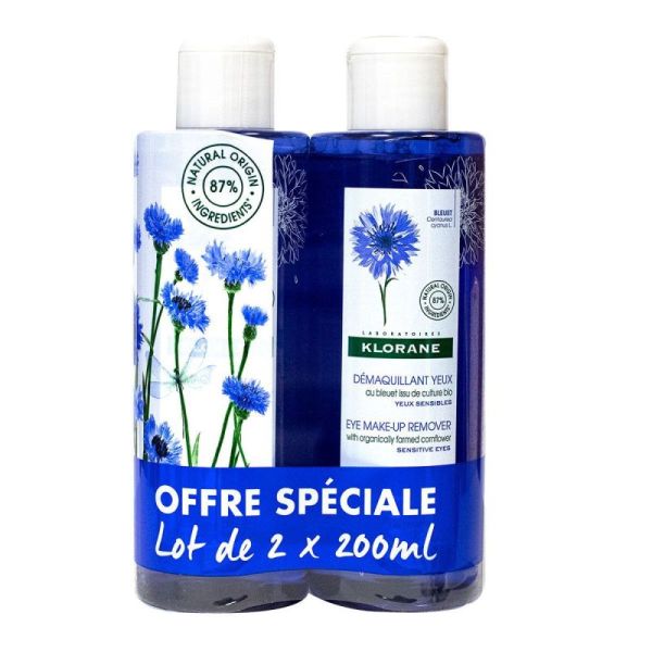 Klorane Bleuet Lot Démaq Yeux 2Fl/200Ml