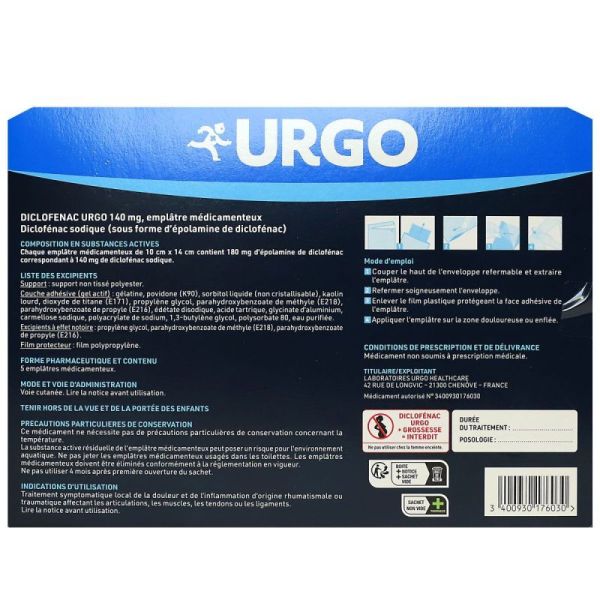 Diclofenac 140Mg Urgo Emplatre 5