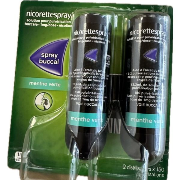 Nicorettespray Menthe verte 1Mg/Dose Sol Fl2