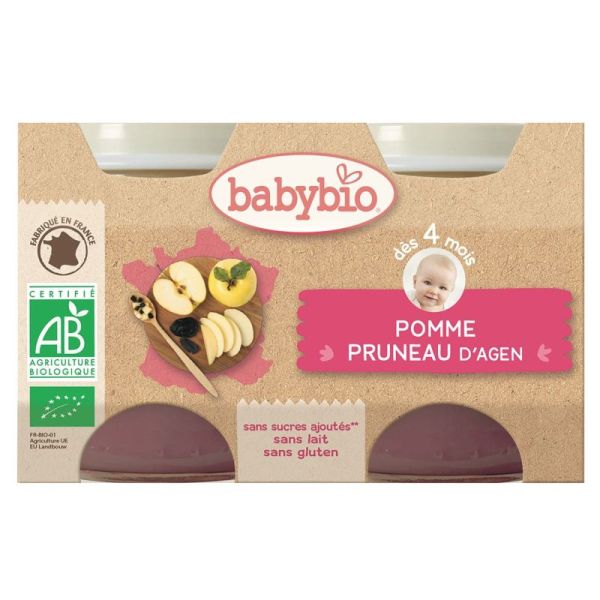 BABYBIO Alim Inf Pomme Pruneau 2P/130G