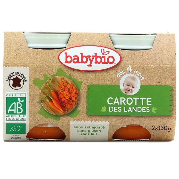 BABYBIO Alim Inf Carotte Landes 2P/130G