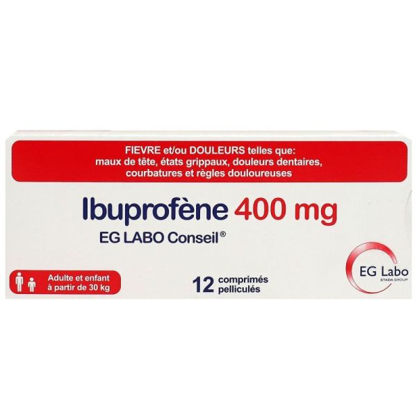 Ibuprofène 400mg EG Comprimés x12