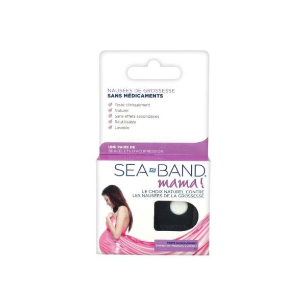 Sea-Band Bracelet Maman Noir Grossesse x2