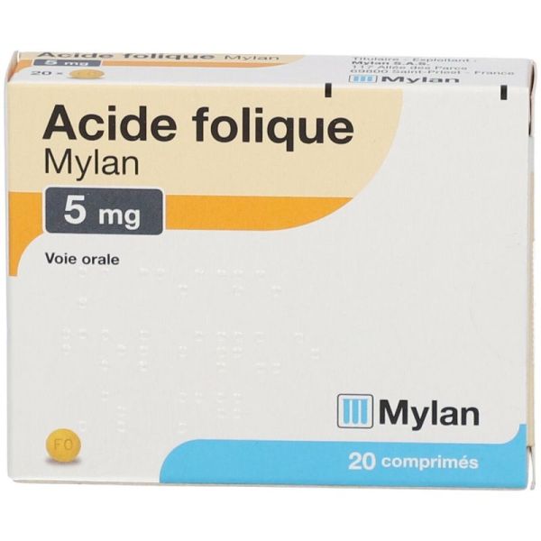 Acide Folique 5Mg Mylan Cpr 20