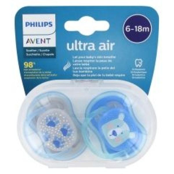 Avent Sucette Ultra Air Nuit 6-18 Garcon