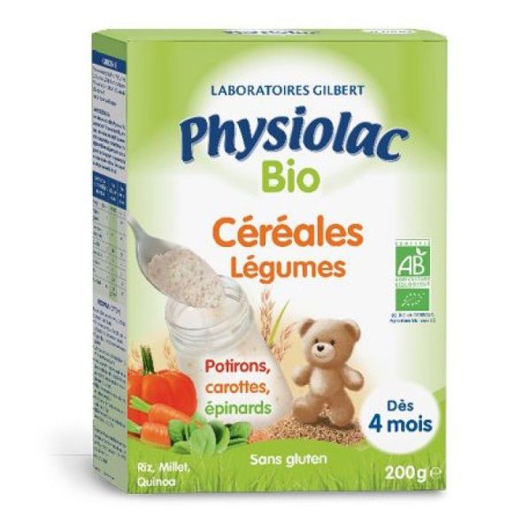 Physiolac Céréales Légumes Bio 200G