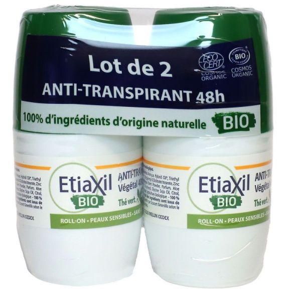 Anti-transpirant végétal 48h roll-on bio 2x50ml