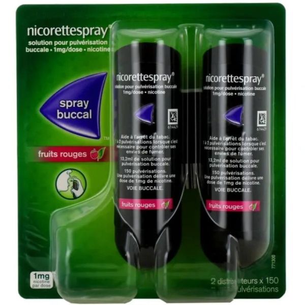 Nicorettespray Menthe Fr 1Mg/Dose Sol Fl2