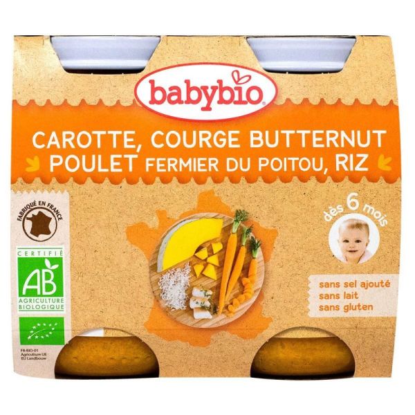 BABYBIOAlim Inf Carotte Butt Poul Riz 2/200G