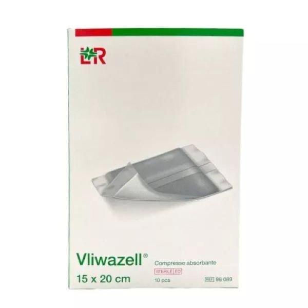 Vliwazell Pansement absorbant fluff - Pansement américain - 15cmx20cm - Bte/10 - Stérile - LPP