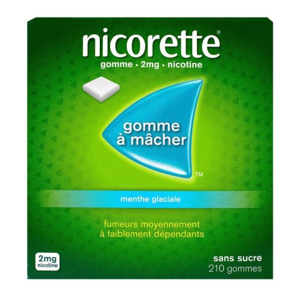 Nicorette 2Mg Gom Méd Ss Su Me Gla Plq/210Gom