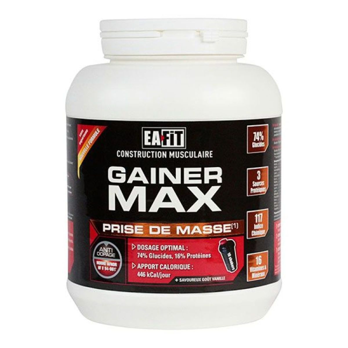 EA Fit Gainer Max Vanille 1,1kg : poudre de prise de masse pour ...