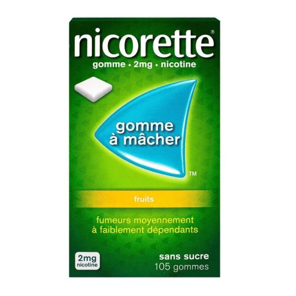 Nicorette 2Mg Gomme Fruits S/S 105